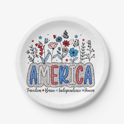 アメリカ自由勇敢な独立勢力7月4日 ペーパープレート (正面)