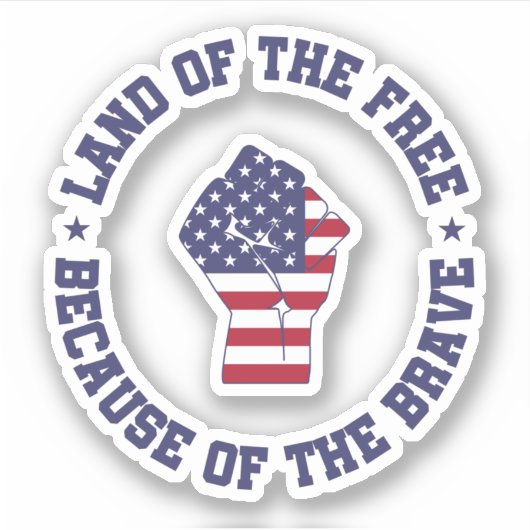 アメリカ自由国旗の国 シール (正面)