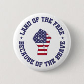 アメリカ自由国旗の国 缶バッジ (正面)