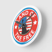 アメリカ自由愛国国 ラウンド壁時計 (傾斜)