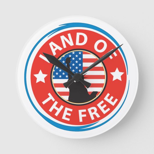 アメリカ自由愛国国 ラウンド壁時計 (正面)