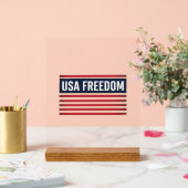 アメリカ自由愛国風フラグスタイルベクターデザイン_1 アクリルサイン (ウェディング)