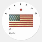 アメリカ自由旗クラシック丸ステッカー ラウンドシール (正面)
