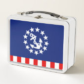 アメリカ航海のヨット国旗の星 メタルランチボックス (正面)