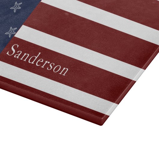 アメリカ航海の国旗の赤白青ヒトデ カッティングボード (角)