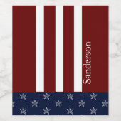 アメリカ航海の国旗の赤白青ヒトデ ワインラベル (シングルラベル)