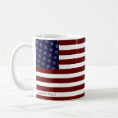 アメリカ航海の国旗の赤白青ヒトデCof コーヒーマグカップ (左)