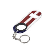 アメリカ航海の国旗の赤白青ヒトデCr キーホルダー栓抜き (裏面アングル)