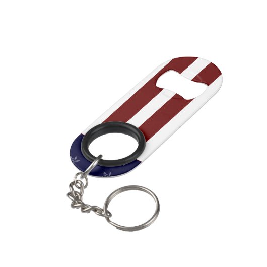 アメリカ航海の国旗の赤白青ヒトデCr キーホルダー栓抜き (裏面アングル)