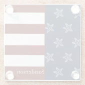 アメリカ航海の国旗赤白青ヒトグラ ガラスコースター (裏面)