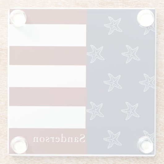 アメリカ航海の国旗赤白青ヒトグラ ガラスコースター (裏面)