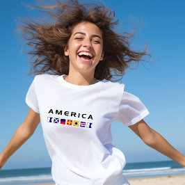 アメリカ航海の海上帆走旗 Tシャツ