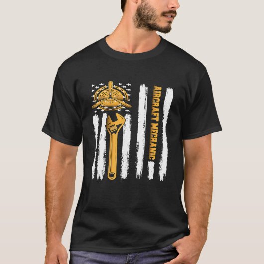 アメリカ航空機整備士 航空技術者 Tシャツ (正面)
