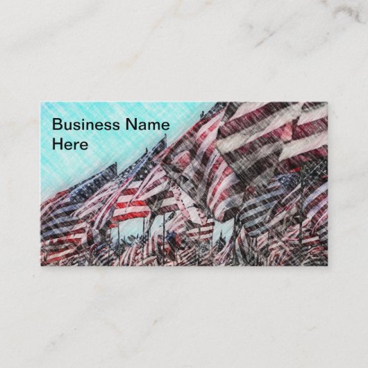 アメリカ芸術的国旗 名刺 (正面)