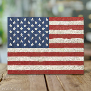 アメリカ芸術的国旗 – 手描きアート ポストカード