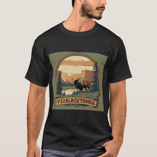 アメリカ芸術的国立公園イラスト Tシャツ (正面)