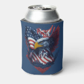 アメリカ芸術自由愛国主義イーグル赤白青 缶クーラー (缶裏面)