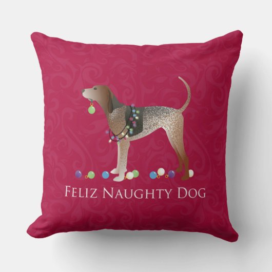 アメリカ英語コンハウンドクリスマス クッション (正面)