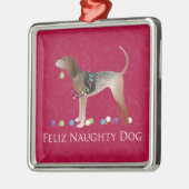 アメリカ英語コンハウンドクリスマス メタルオーナメント (左)