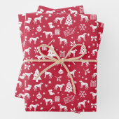 アメリカ英語コンハウンドクリスマス ラッピングペーパーシート (インサイチュ)