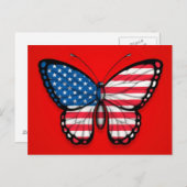 アメリカ蝶の赤旗 ポストカード (正面/裏面)