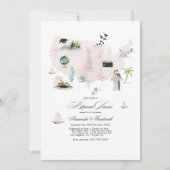 アメリカ行き先ウェディングリハーサルディナー 招待状 (正面)