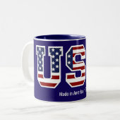 アメリカ製の愛国国旗 ツートーンマグカップ (正面左)