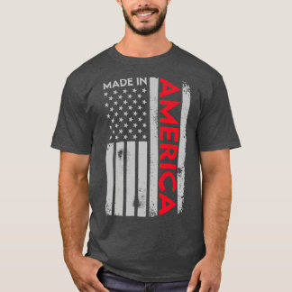 アメリカ製の愛国心のあるアメリカ国旗 Tシャツ