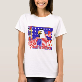 アメリカ製の愛国的なワシ Tシャツ