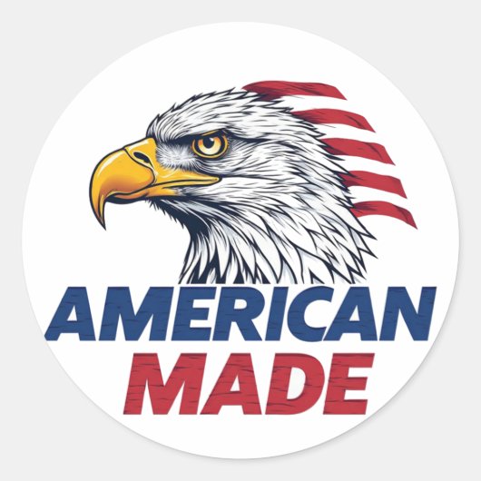 アメリカ製の愛国的なUSAデザイン、自由のギフト ラウンドシール (正面)