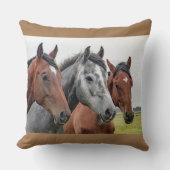 アメリカ製の3つの馬の頭のエクエストリアン クッション (正面)