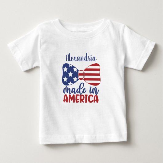 アメリカ製アメリカ国旗の弓 ベビーTシャツ (正面)