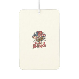 アメリカ製カウボーイ ハットの愛国的なTシャツデザイン カーエアーフレッシュナー