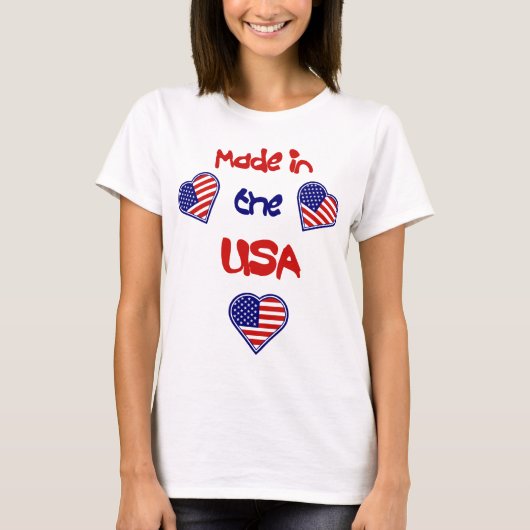 アメリカ製ハートフラッグズベビー人形T Tシャツ (正面)