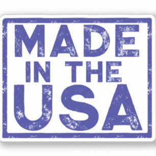 アメリカ製ブルースクエアステッカー シール