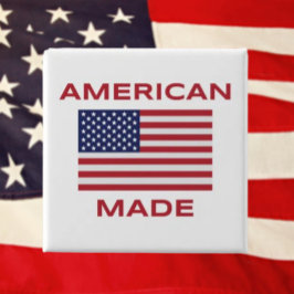 アメリカ製ボタン - アメリカ生まれを誇りに思う 缶バッジ