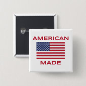 アメリカ製ボタン - アメリカ生まれを誇りに思う 缶バッジ (正面&裏面)