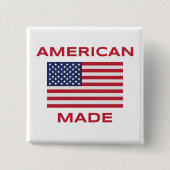 アメリカ製ボタン - アメリカ生まれを誇りに思う 缶バッジ (正面)
