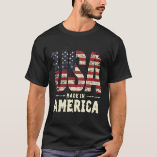 アメリカ製動揺してのT字旗 Tシャツ