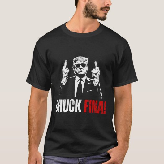 アメリカ製品を買おう チャック・フィナ 中国 貿易解放の日 Tシャツ (正面)