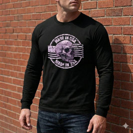 アメリカ製 ディストressed パープルスカル メンズTシャツ トライブレンドＴシャツ