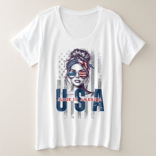 アメリカ製 プラスサイズTシャツ (デザイン正面)