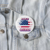 "アメリカ製" ペイントスプラッターアメリカ国旗 3" 缶バッジ (インサイチュ)