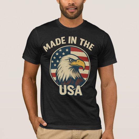 アメリカ製 – Patriotic はっきりした Eagle Tee Tシャツ (正面)