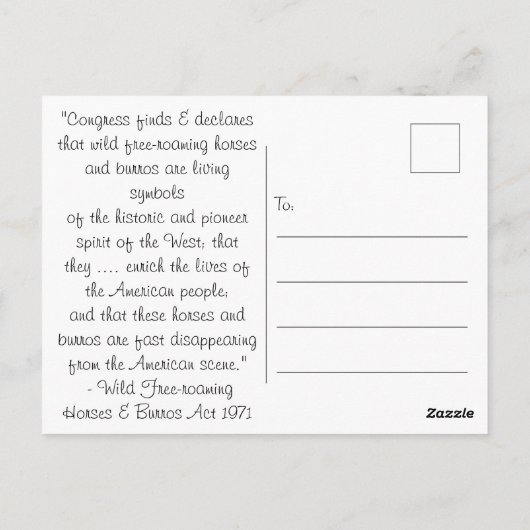 アメリカ西部の精神 – はがき (裏面)