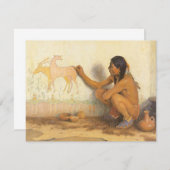 アメリカ西部を代表するネイティブアメリカンの画家、コースによる「インディアン・アーティスト」 (正面/裏面)