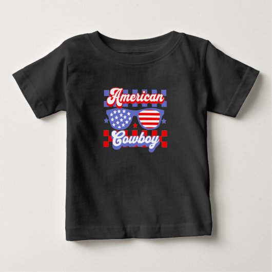 アメリカ西部カウボーイ愛国的 ベビーTシャツ (正面)