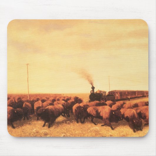 アメリカ西部開拓時代のヴィンテージ絵画、NH トロッターによる「Held Up」 マウスパッド (正面)