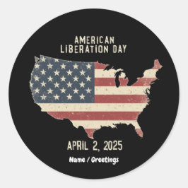 アメリカ解放の日2025年4月2日お祝い ラウンドシール