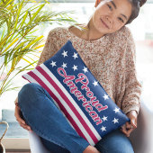 アメリカ誇りを持ったのスターストライプズ&アメリカ国旗 ランバークッション